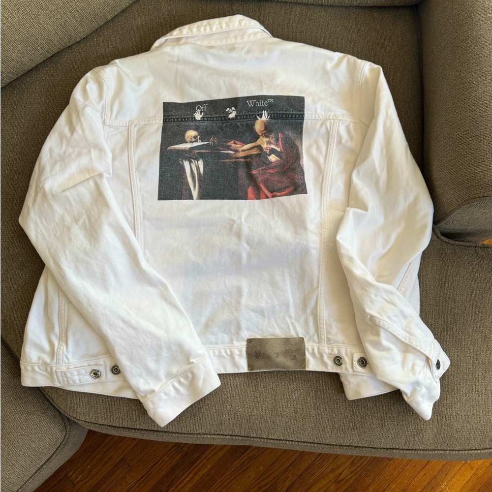 RARE AND UNIQUE MENS OFF-WHITE C/O VIRGIL ABLOH DENIM JACKET